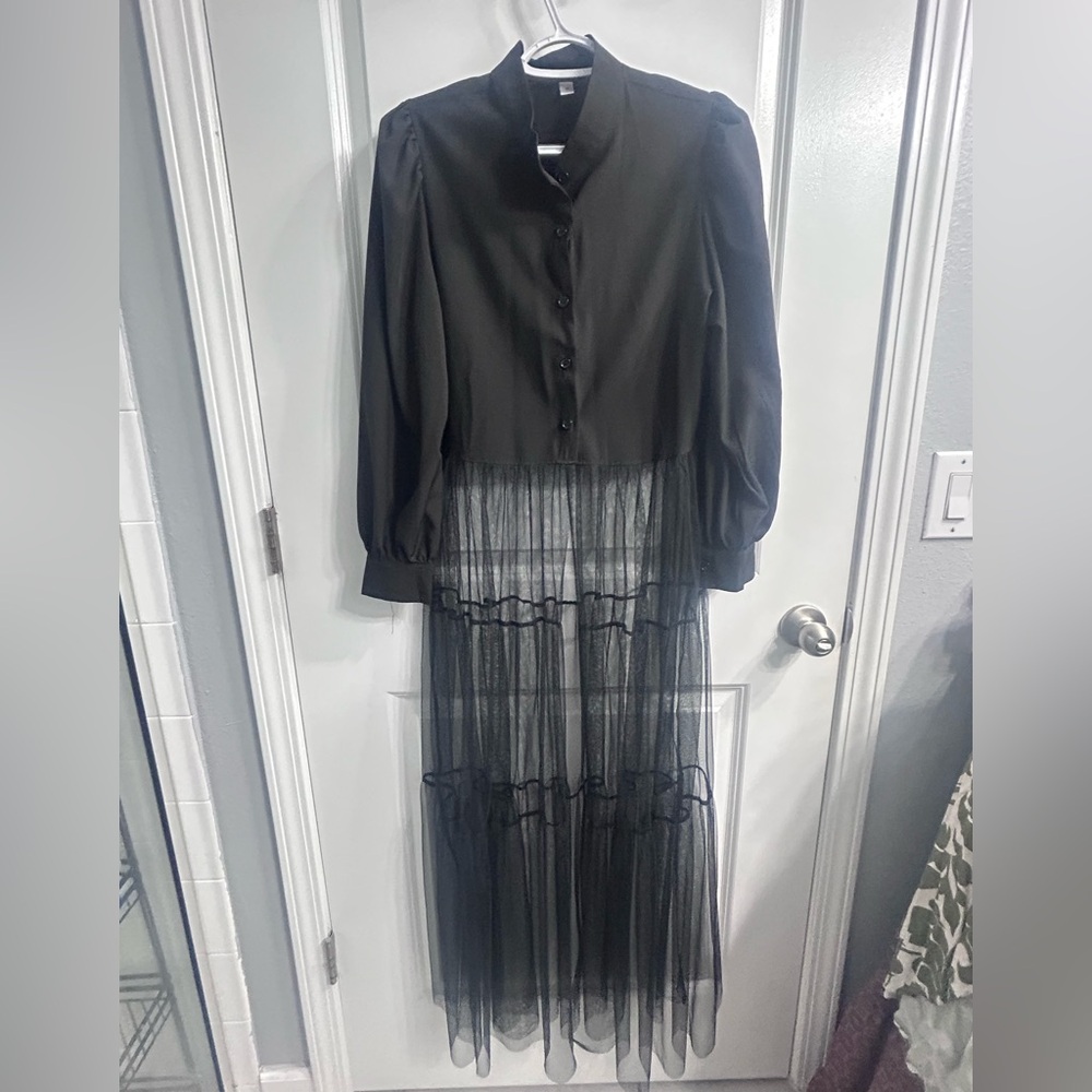 Elegant Black Sheer Dress